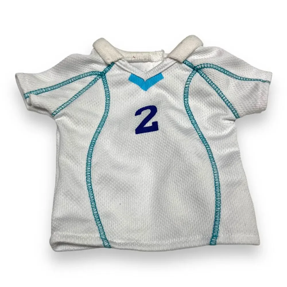 American Girl Doll Two-in-One Soccer Jersey ONLY White Blue Shirt‎ Top Just Like